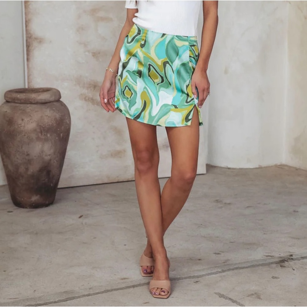 Satin Mini Skirt